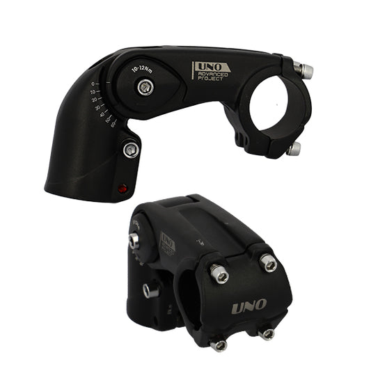 POTENCE REGLABLE AHEAD SET 1''1/8 L90 UNO ALU 6061 NOIR HT 62MM 0/+60°(CINTRE 31.8)