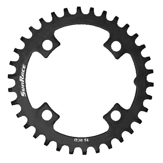 PLATEAU VTT MONO DIAM  96 EXTER 38DTS NOIR 4 BRANCHES SUNRACE CRMS00 ACIER 1X10/11/12V.