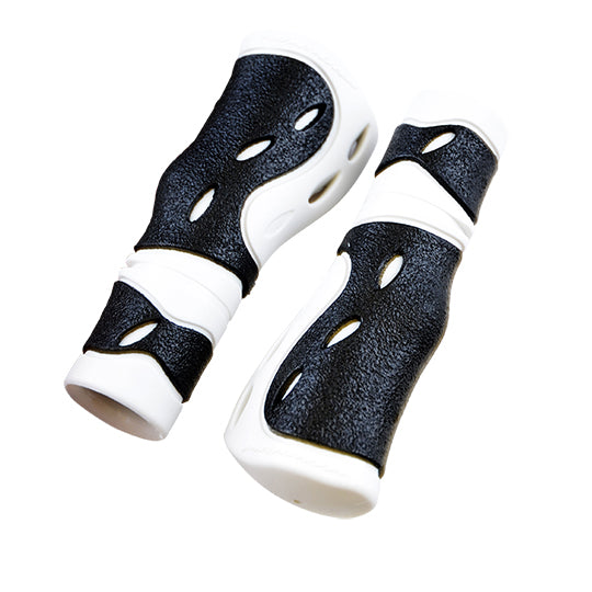 POIGNEE VELO PROGRIP 989 DUAL 120MM ERGONOMIQUE PREDECOUPE BLANC/NOIR (PR)