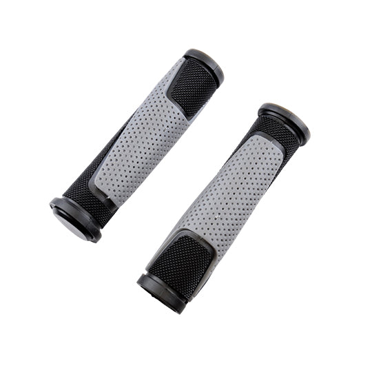 POIGNEE VELO PROGRIP 807 125MM NOIR/GRIS AVEC BOUCHONS (PR)