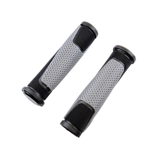 POIGNEE VELO PROGRIP 807 125MM NOIR/GRIS AVEC BOUCHONS (PR)
