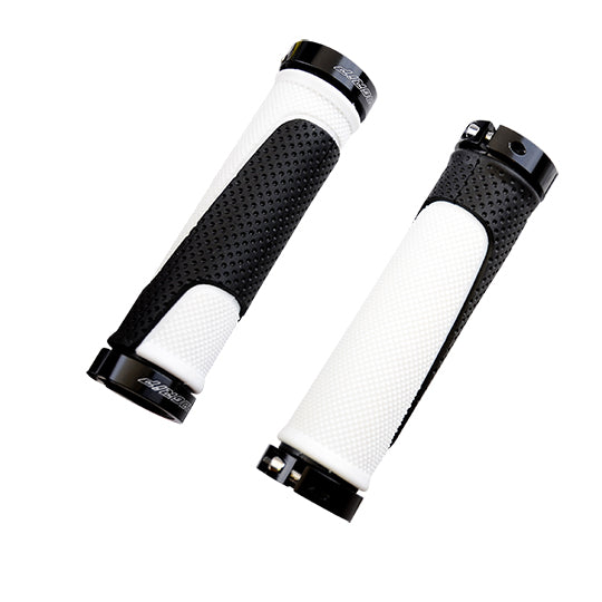 POIGNEE VELO PROGRIP 997 125MM LOCK ON DOUBLE NOIR/BLANC (PR)