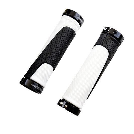 POIGNEE VELO PROGRIP 997 125MM LOCK ON DOUBLE NOIR/BLANC (PR)