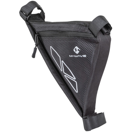 SACOCHE VELO CADRE TRIANGLE GRIS FIXATION 3 VELCROS