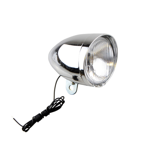 ECLAIRAGE VELO AV/PROJECTEUR DYNAMO FIXATION FOURCHE HALOGENE TYPE HOLLANDAIS CHROME