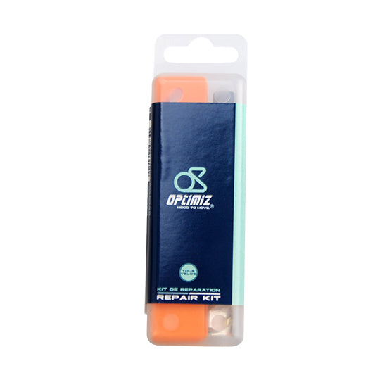 NECESSAIRE REPARATION OPTIMIZ VELO 7 PIECES/1 DISSOLUTION 5 ML/1 GRATTOIR/2 DEMONTES PNEU