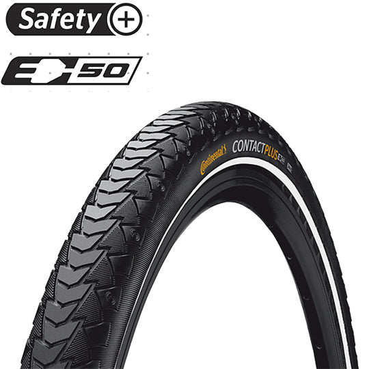 PNEU VTC/URBAIN 26X1.75 TR CONTINENTAL CONTACT PLUS CITY TT NOIR (47-559) EBIKE/VAE 50 KM/