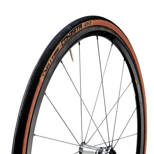 PNEU ROUTE 700X25C TS DELI SA-249 CONZETA ANTICREVAISON 1.3MM TT NOIR/MARRON (25-622)