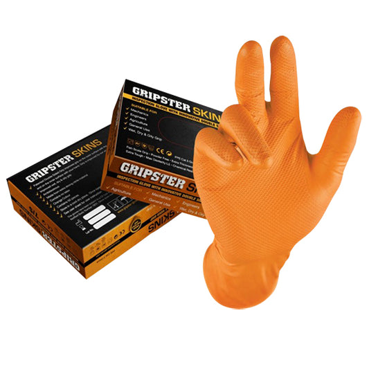 GANT DE TRAVAIL/ATELIER JETABLE T 9 (L) NITRILE HAUTE RESISTANCE (BOITE DE 50) - ORANGE