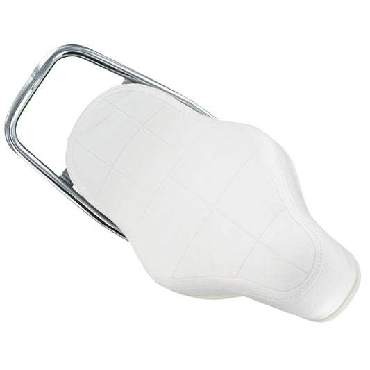 SELLE CYCLO ADAPT. 103 AVEC MARQUAGE PEUGEOT TYPE CHOPPER BLANC