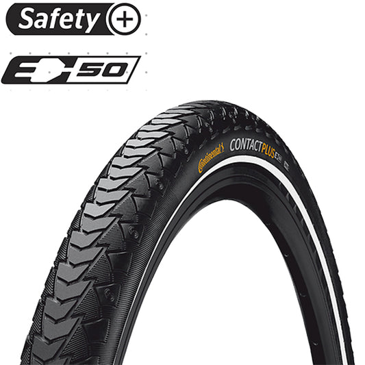 PNEU VTC/URBAIN 700X47C -  28X1.75 TR CONTINENTAL CONTACT PLUS TT NOIR (47-622) VAE/EBIKE
