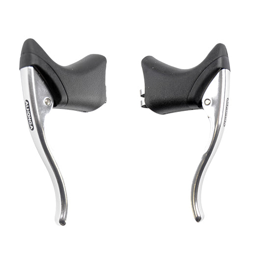 LEVIER FREIN VELO ROUTE AERO COURSE ALU ARGENT/NOIR (PR)