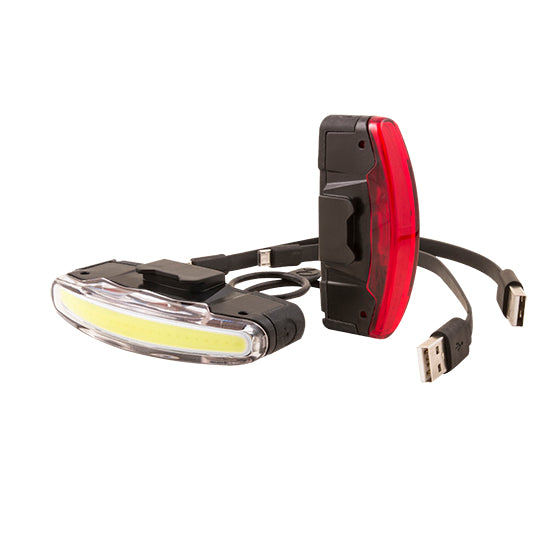 ECLAIRAGE VELO AV+AR RECHARG.USB SPANNINGA ARCO FIXATION CINTRE/TIGE DE SELLE LED