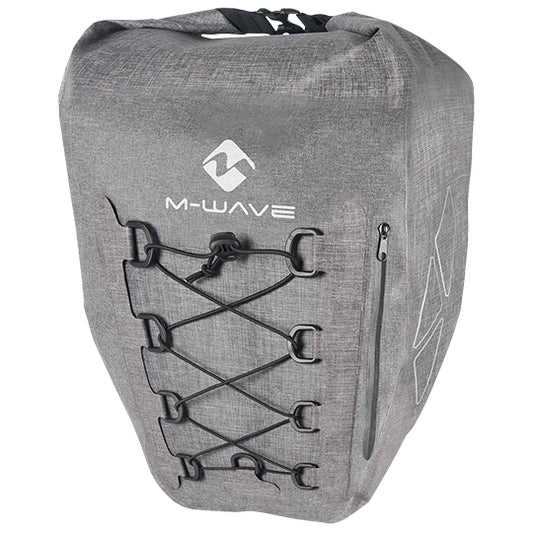 SACOCHE VELO PORTE BAGAGE M WAVE GRIS 100% WATERPROOF 25LITRES -330X145X610MM-
