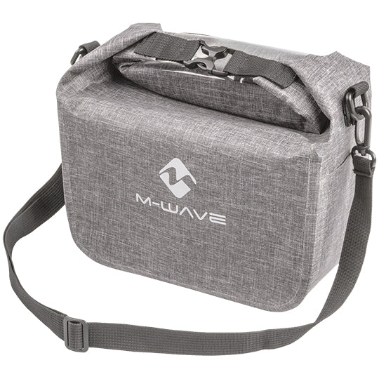 SACOCHE VELO CINTRE M WAVE SUBURBAN WATERPROOF GRIS VOLUME 7LITRES AVEC FIX. -130X280X210