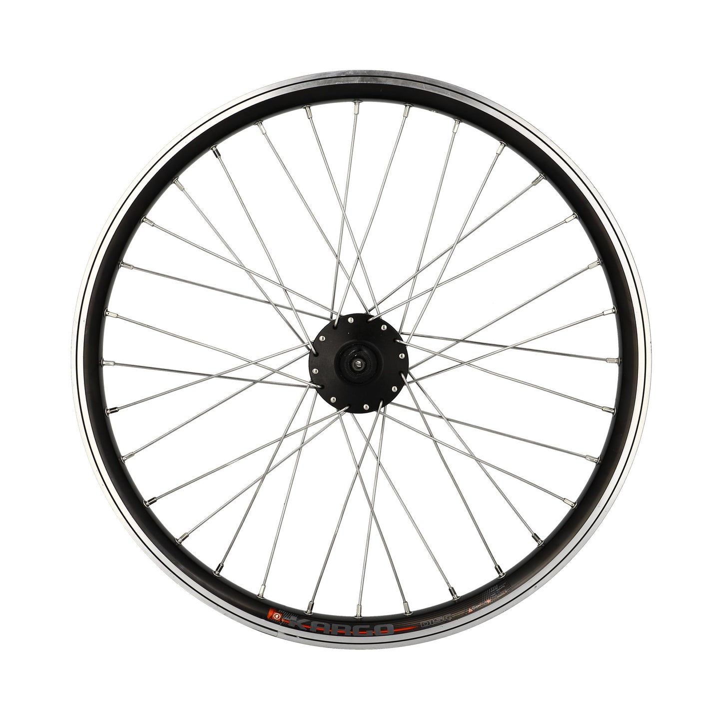 ROUE VELO E BIKE/VAE/CARGO 20" AV BLOCAGE JANTE NOIR MACH1 KARGO.MOY.VELOX XC DISQUE 6T