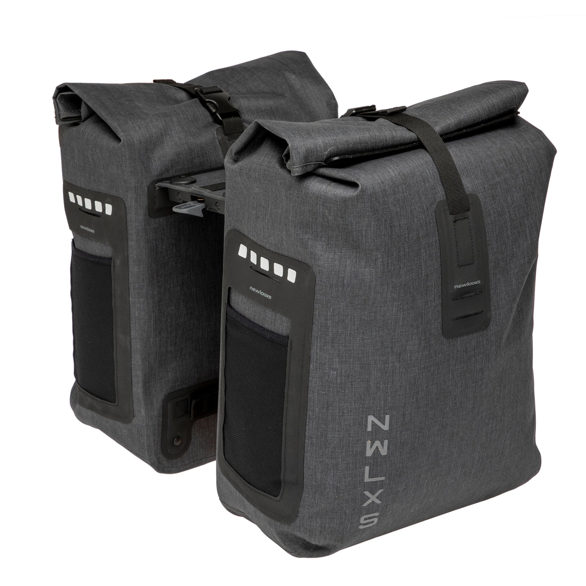 SACOCHE VELO PORTE BAGAGE A PONT NEWLOOXS VARO DOUBLE PANNIER GRIS RACKTIME - 40 LITRES -