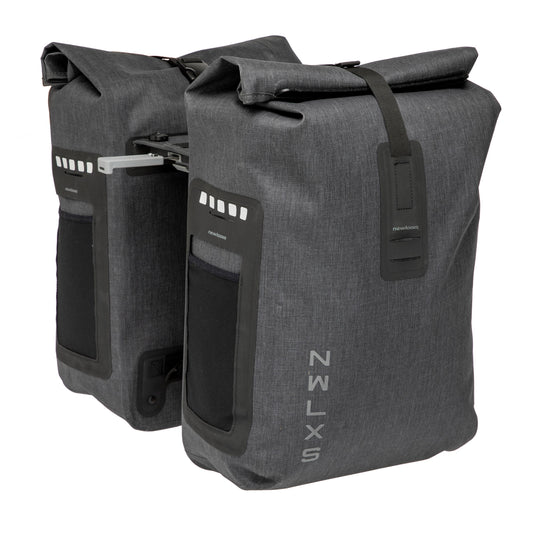 SACOCHE VELO PORTE BAGAGE A PONT NEWLOOXS VARO DOUBLE PANNIER GRIS MIK - 40 LITRES -