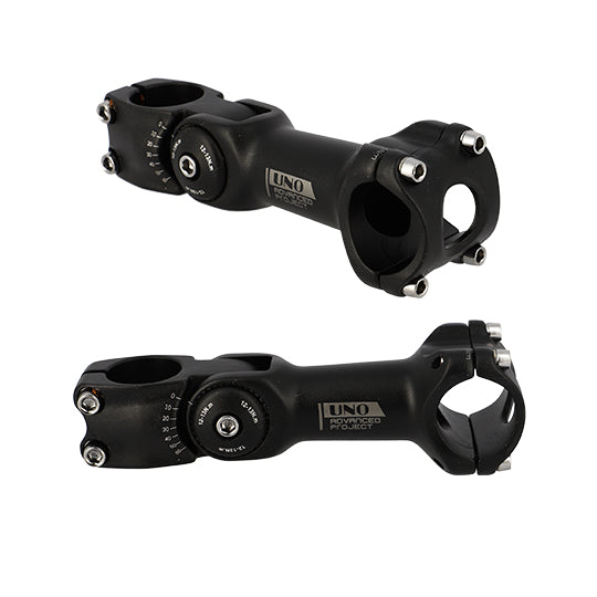 POTENCE REGLABLE AHEAD SET 1"1/8 L125 UNO ALU NOIR 0 A 60° (CINTRE 31.8)