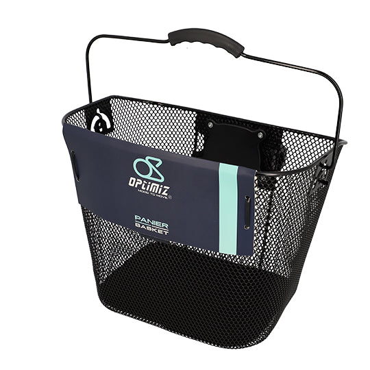 PANIER AV A CLIPS ACIER MAILLE XXL NOIR OPTIMIZ 350X250X260MM (FIX. SUR CINTRE 25.4/31.8)