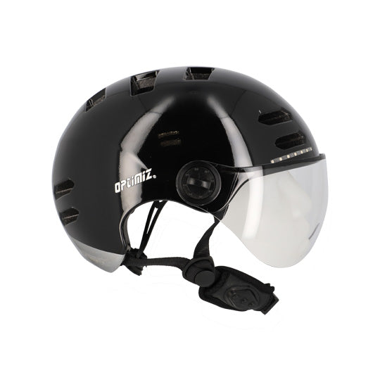 CASQUE URBAIN OPTIMIZ O390 NOIR BRILLANT IN MOLD T.M (55/58) CLIGNO/BLUETOOTH