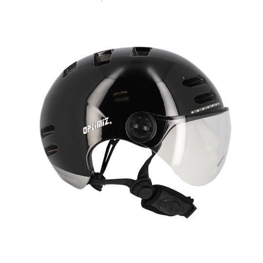 CASQUE URBAIN OPTIMIZ O390 NOIR BRILLANT IN MOLD T.L (58/61) CLIGNO/BLUETOOTH