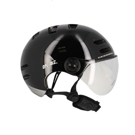 CASQUE URBAIN OPTIMIZ O390 NOIR BRILLANT IN MOLD T.L (58/61) CLIGNO/BLUETOOTH