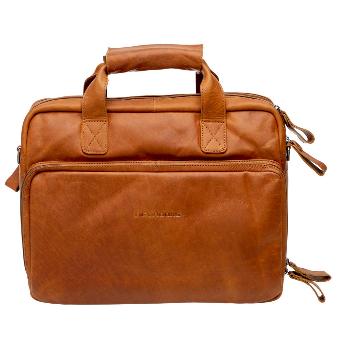 SACOCHE VELO PORTE BAGAGE NEWLOOXS CUIR CALI COGNAC - 17 LITRES - 400X310X150MM