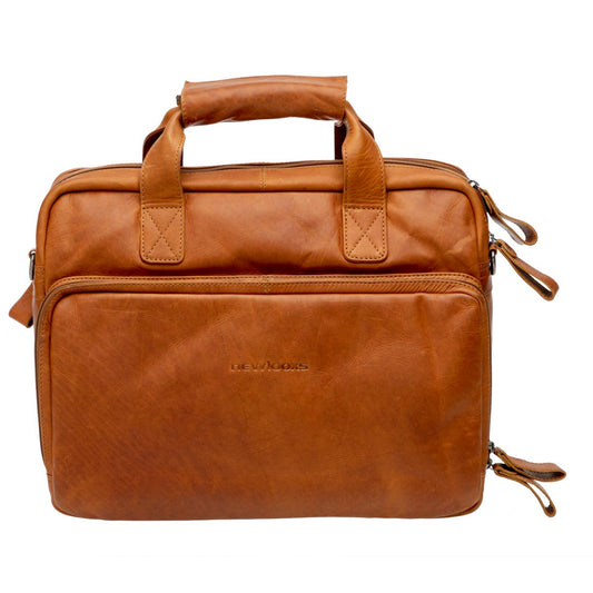 SACOCHE VELO PORTE BAGAGE NEWLOOXS CUIR CALI COGNAC - 17 LITRES - 400X310X150MM