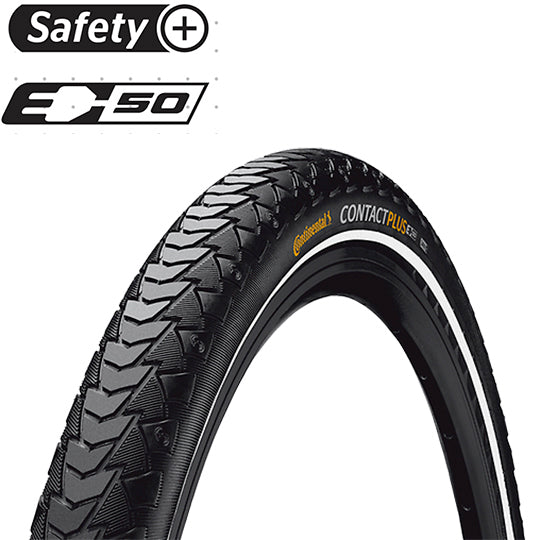 PNEU VTC/URBAIN 700X40C - 28X1.50 TR CONTINENTAL CONTACT PLUS TT NOIR (40-622) VAE/EBIKE 5