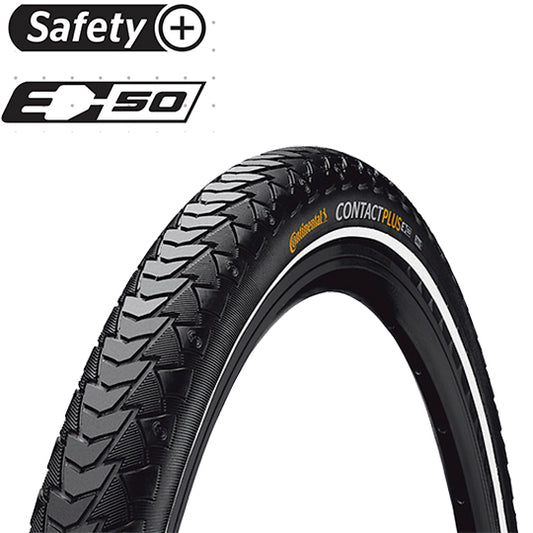 PNEU VTC/URBAIN 700X40C - 28X1.50 TR CONTINENTAL CONTACT PLUS TT NOIR (40-622) VAE/EBIKE 5