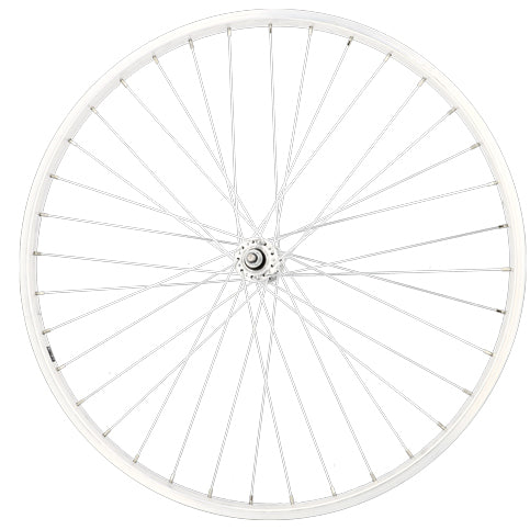 ROUE VELO URBAIN 650 X 35B AV ECROU AXE PLEIN JANTE ALU ARGENT 36T