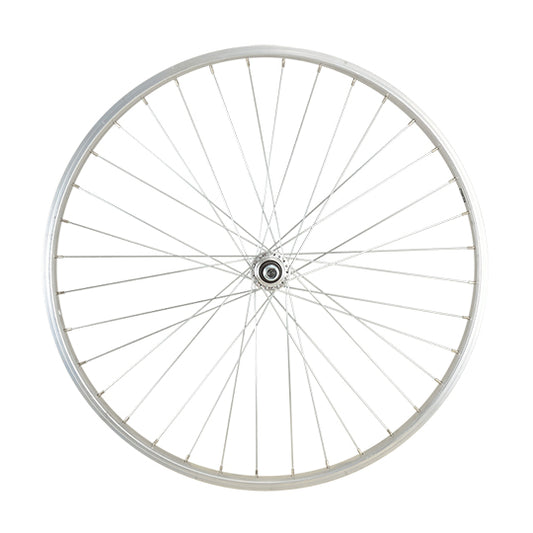 ROUE VELO URBAIN 650 X 35B AR ECROU AXE PLEIN JANTE ALU ARGENT RL A VISSER 5/6/7V 36T