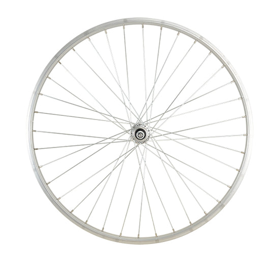 ROUE VELO URBAIN 650 X 30A AR ECROU AXE PLEIN JANTE ALU ARGENT RL A VISSER 5/6/7V 36T