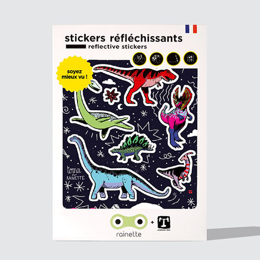 AUTOCOLLANT/STICKER REFLECHISSANT RAINETTE BLACK DINOS (PLANCHE 13X15.5CM)