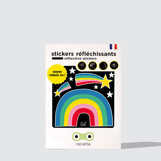 AUTOCOLLANT/STICKER REFLECHISSANT RAINETTE RAINBOW (PLANCHE 10X10CM)