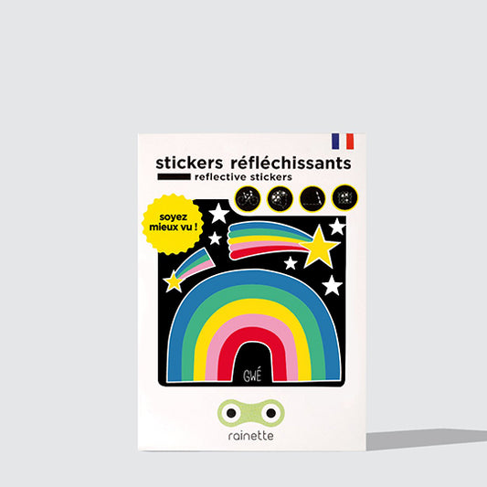 AUTOCOLLANT/STICKER REFLECHISSANT RAINETTE RAINBOW (PLANCHE 10X10CM)