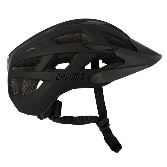 CASQUE VTT OPTIMIZ O332 NOIR MAT IN-MOLD AVEC REGLAGE OCCIPITAL ET ECLAIRAGE T.L (58/61)