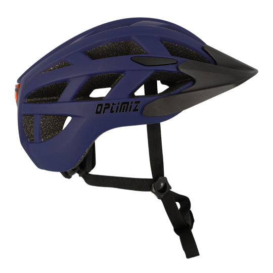CASQUE VTT OPTIMIZ O332 BLEU MAT IN-MOLD AVEC REGLAGE OCCIPITAL ET ECLAIRAGE T.M (54/58)