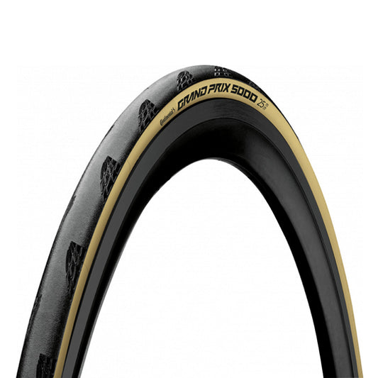 PNEU ROUTE 700X25C TS CONTINENTAL "GP 5000" TT NOIR/CREME (25-622)