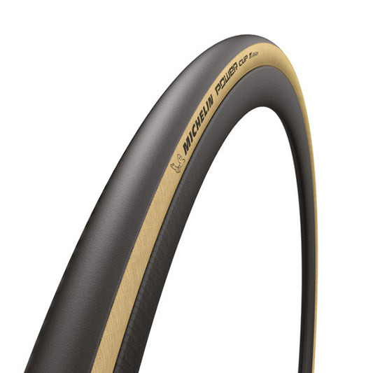 PNEU ROUTE 700X25C TS MICHELIN POWER CUP TT NOIR/BEIGE (25-622)
