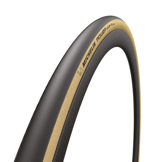 PNEU ROUTE 700X25C TS MICHELIN POWER CUP TLR NOIR/BEIGE (25-622)