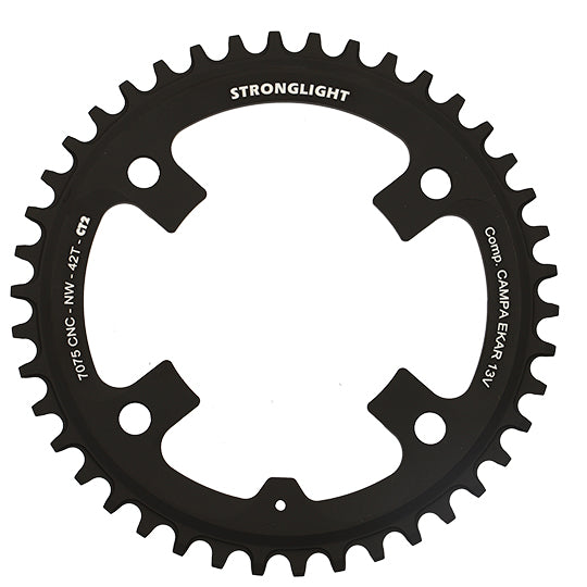 PLATEAU GRAVEL MONO DIAM 123 38DTS ALU 7075 NOIR 4 BRAN. STRONG COMP. CAMPA EKAR 13