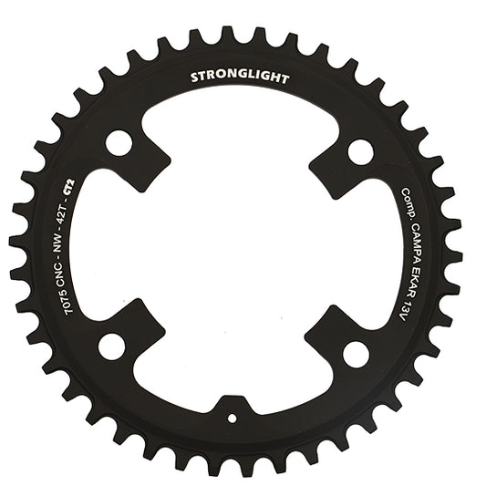 PLATEAU GRAVEL MONO DIAM 123 38DTS ALU 7075 NOIR 4 BRAN. STRONG COMP. CAMPA EKAR 13