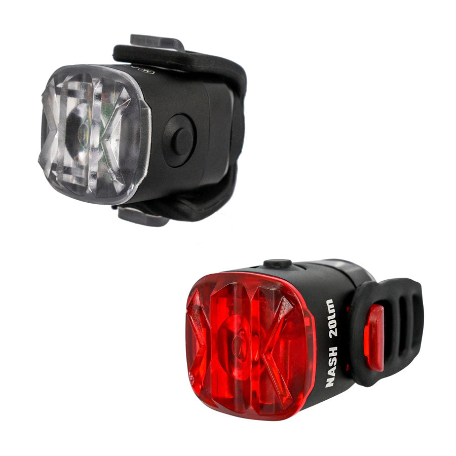 ECLAIRAGE VELO AV+AR RECHARG.USB-C KHEAX NASH 50/20L FIXATION CINTRE/SELLE LED