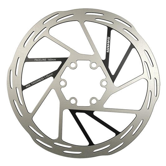 DISQUE FREIN ROUTE 6 TROUS D160 MM SRAM PACELINE ARGENT/NOIR