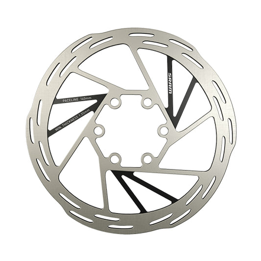 DISQUE FREIN ROUTE 6 TROUS D140 MM SRAM PACELINE ARGENT/NOIR