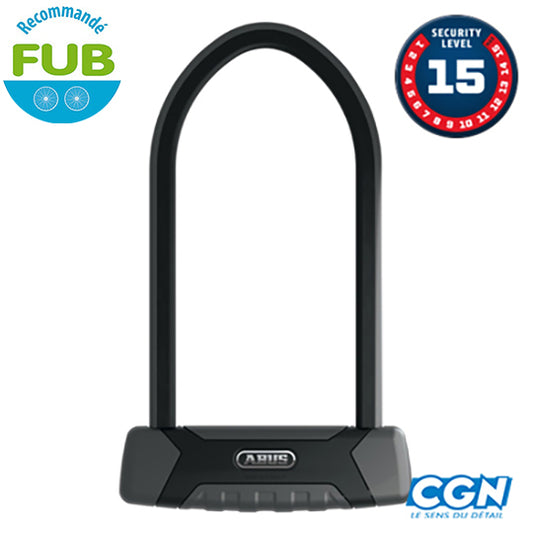 ANTIVOL VELO U 140 X 230MM ABUS GRANIT XPLUS 540 NOIR/GRIS