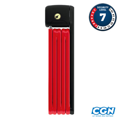 ANTIVOL VELO PLIABLE A CLE L 85CM ABUS BORDO LITE 6055K/85 ROUGE + SUPPORT