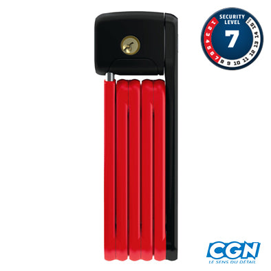 ANTIVOL VELO PLIABLE A CLE L 60CM ABUS BORDO LITE MINI 6055K/60 ROUGE
